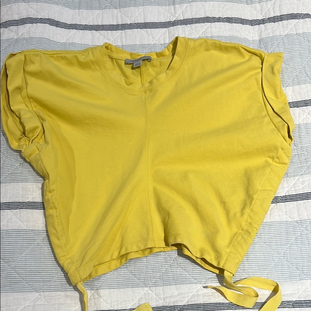 All Saints Yellow Crop Blouse